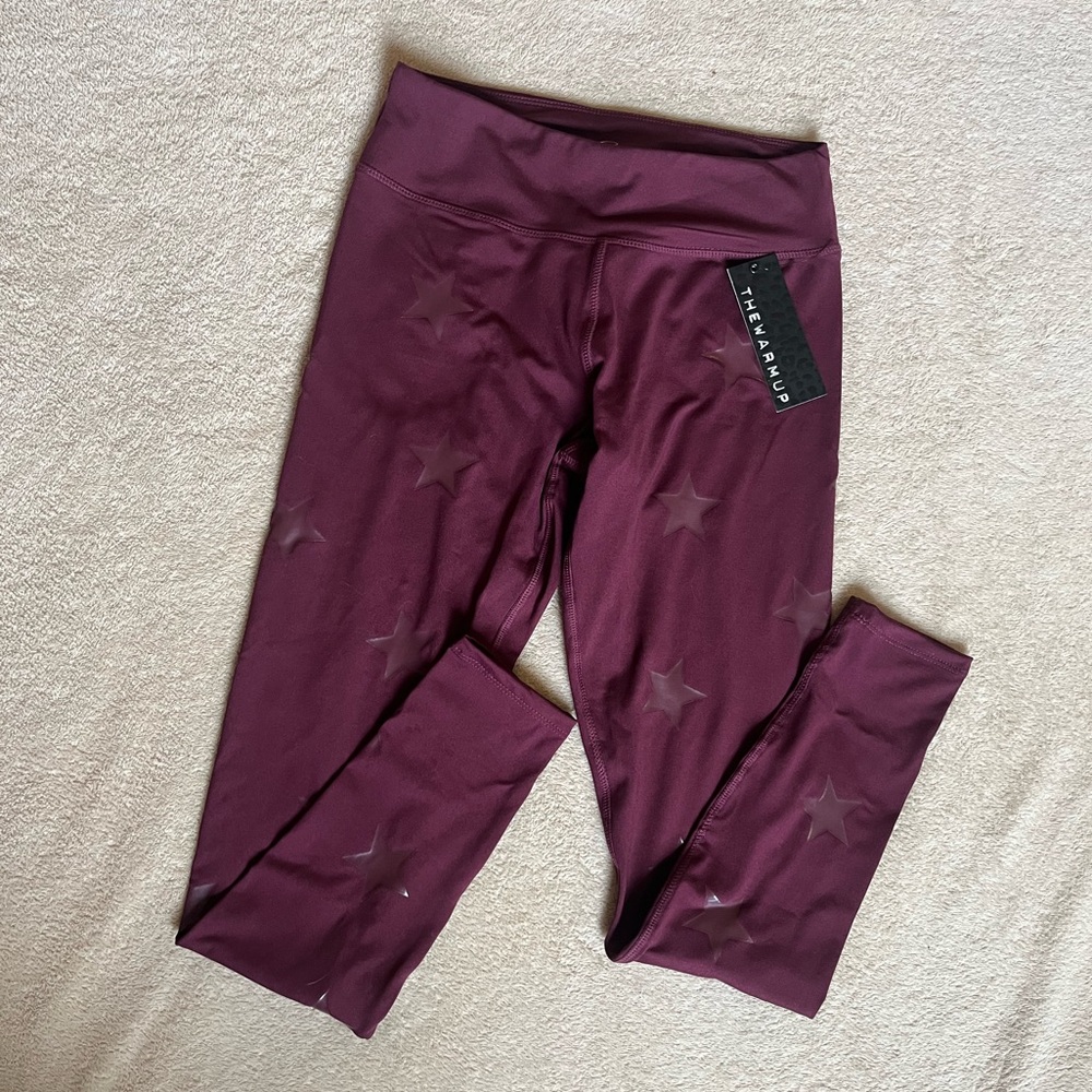 Maroon star work out leggings